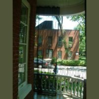 Mosquito curtain along a curved balcony